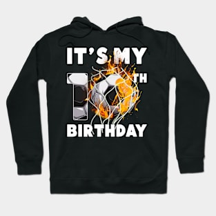 Funny It's My 10th Birthday 10 Years Old Soccer Ball Boys Hoodie